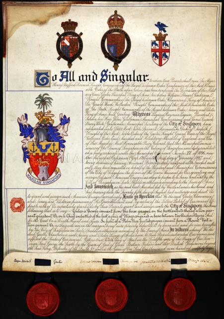 Royal Warrant Assigning Armorial Ensigns for the City of Singapore