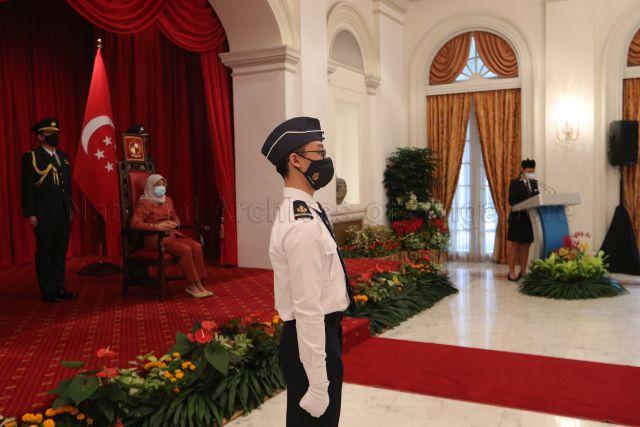 Taken at: Boys' Brigade President's Award Presentation Ceremony 2020 at the State Room, Istana Pictured: President Halimah Yacob