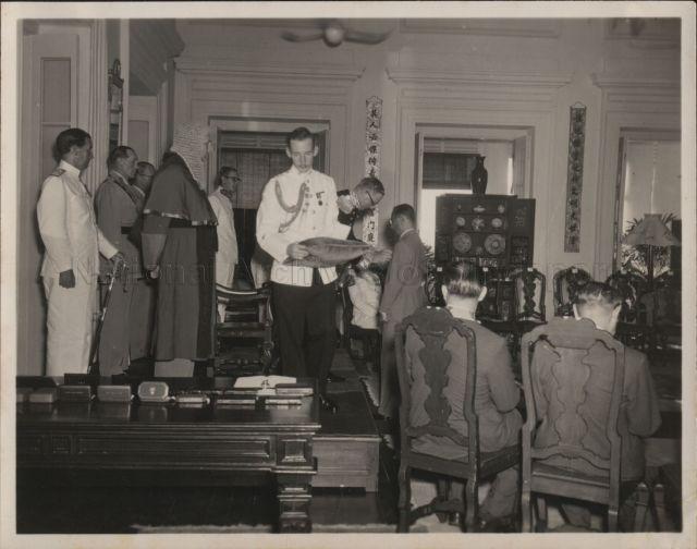 Mr W.H. Especkerman received the MBE at a Presentation ceremony at Government House