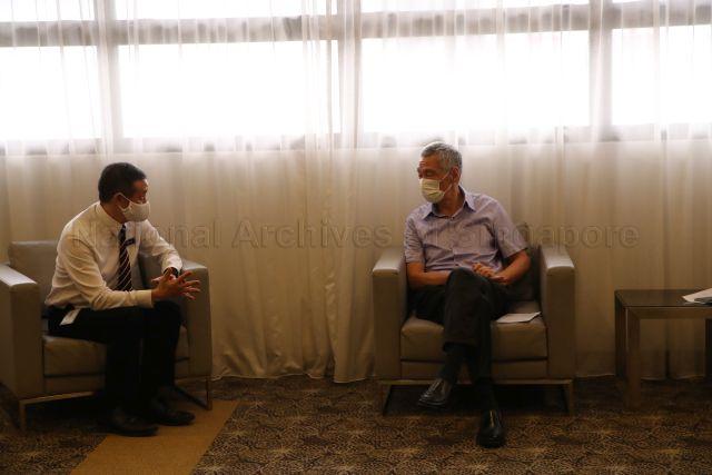 Taken at: Covid-19 vaccination at the Singapore General Hospital (SGH) Pictured: Prime Minister Lee Hsien Loong