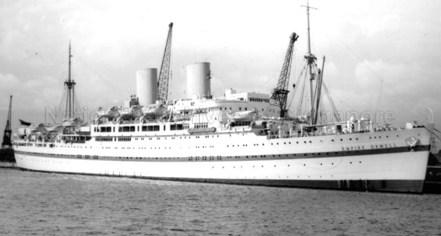 Photograph of the ship, Empire Orwell, at Southampton