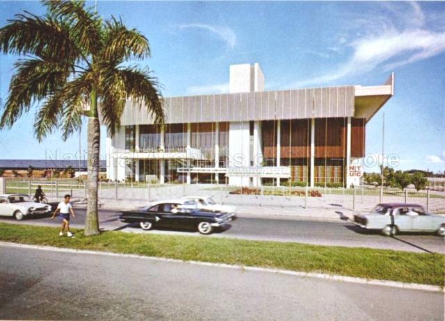 Singapore Conference Hall and Trade Union House in Shenton Way. Constructed in 1965, the building comprised two sections: the Trade Union House for National Trades Union Congress (NTUC) and the Conference Hall.