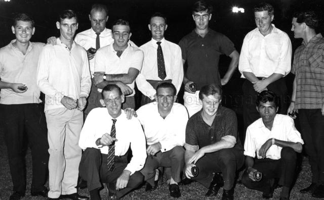 Photograph of the service personnel, of No. 5001 Airfield Construction (AC) Squadron, after an award presentation ceremony