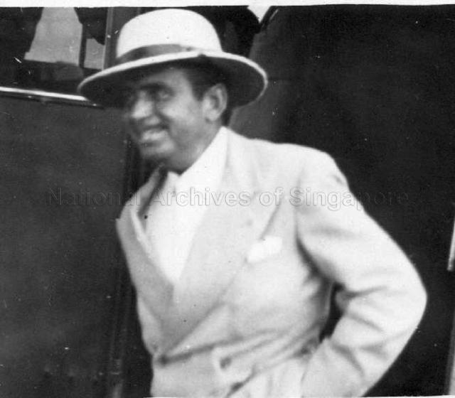 Photograph of Hollywood celebrity, Douglas Fairbanks Senior who passes through Seletar with Lady Ashley, his travelling companion