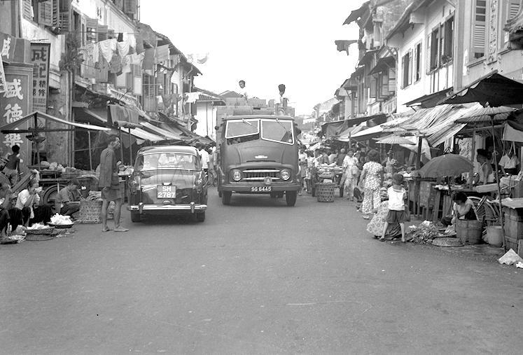Roadside hawker stalls along China Street.