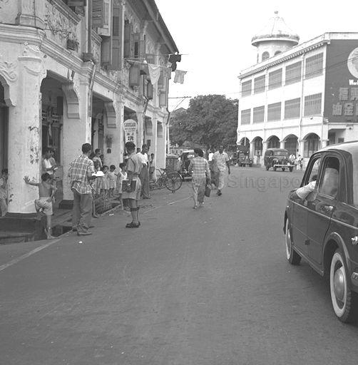 Crime scene of a murder and gang fight near the junction of Bukit Pasoh Road and Neil Road, Singapore