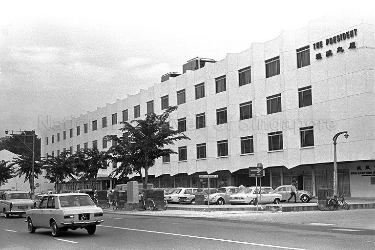 View of President Shopping Centre at junction of Serangoon Road and Syed Alwi Road. It is now known as Serangoon Plaza.