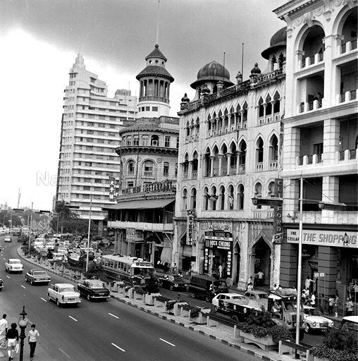 The 47-year old Ocean Building (centre) in Collyer Quay - one of the oldest landmarks of Singapore - is to make way for a 28-storey office and shopping complex costing $70 million and taking three years to complete. To the right of Ocean Building is the Arcade built by the Alkaff family.