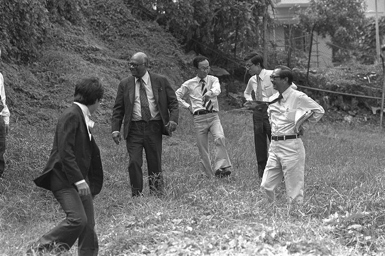 JUSTICE A P RAJAH (SECOND LEFT), VISITING THE PIECE OF