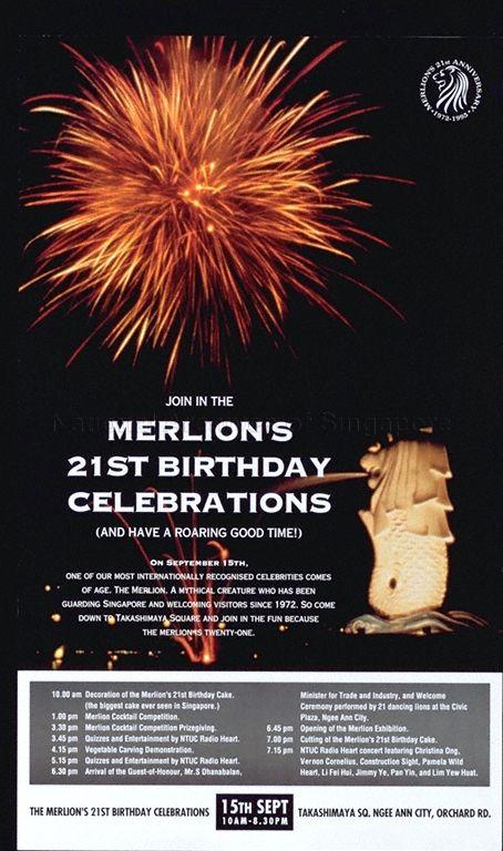 Join in the Merlion's 21st birthday celebrations  : And have a roaring good time!