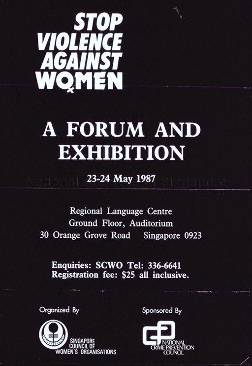 Stop Violence Against Women * A Forum And Exhibition * 23~24