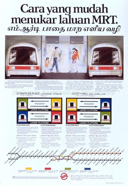 Cara Yang Mudah Menukar Laluan MRT. (Text in Malay and Tamil