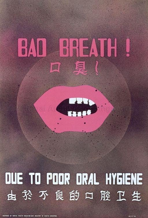 Bad Breath! Due To Poor Oral Hygiene (Text in English & Chinese)