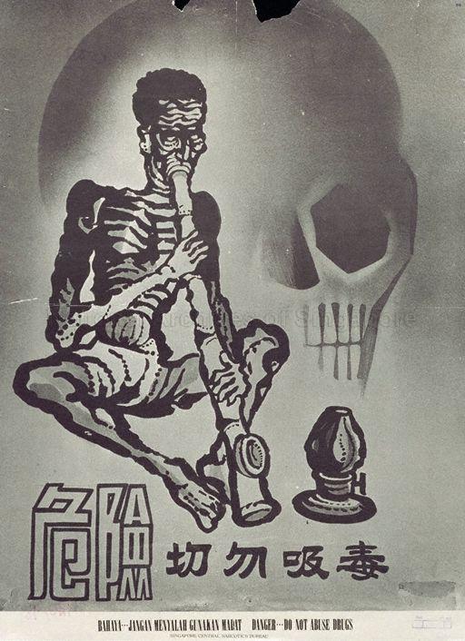 Danger ... do not abuse drugs  = Bahaya ... jangan menyalah gunakan dadah (In English, Chinese and Malay)