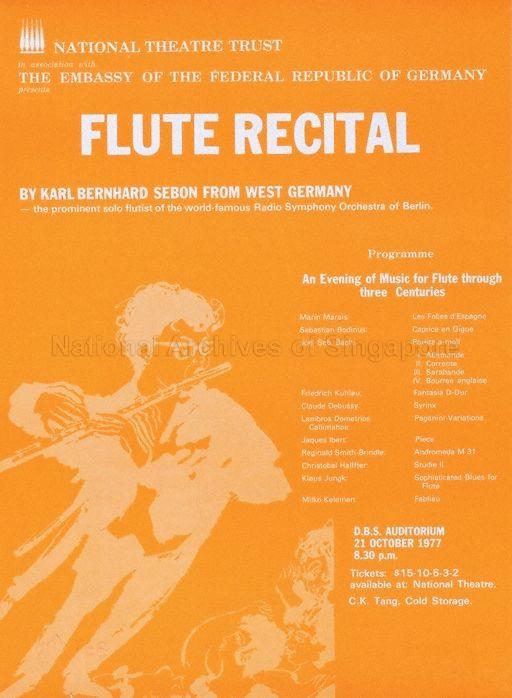 Flute recital by Karl Bernhard Sebon from West Germany