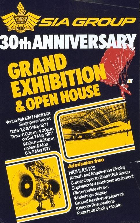 SIA Group 30th anniversary grand exhibition & open house  : SIA B747 Hangar, 7, 8 & 9 May 1977.