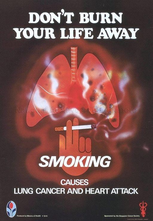 Don't burn your life away  : smoking causes lung cancer and heart attack