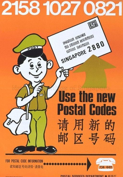 Use the new postal codes  (Text in English and Chinese).