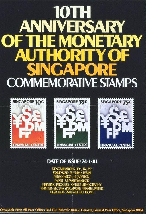 10th anniversary of the Monetary Authority of Singapore commemorative stamps  : date of issue : 24.1.81.