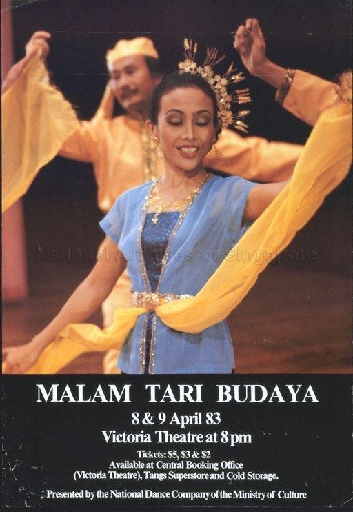 Malam tari budaya  : 8th & 9th April 1983, Victoria Theatre, 8.00pm.