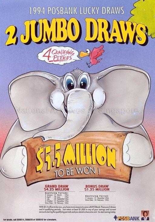1994 POSBank Lucky Draws * 2 Jumbo Draws * 4 Qualifying Periods * $5.5 Million To Be Won!