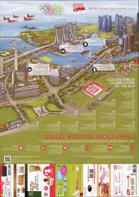National Day Parade 2015 Souvenir Poster -  Golden Jubilee Celebrations By The Bay and Jubilee Weekend Programmes