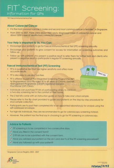 FIT (Faecal Immunochemical Test) Screening: Information for GPs